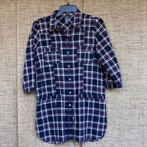 Dex cotton button down shirt tunic